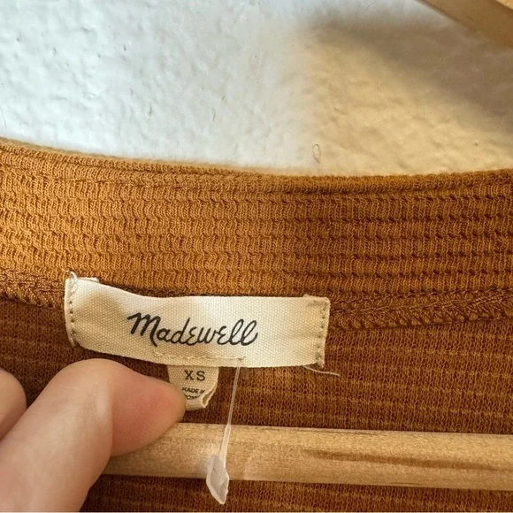 Madewell Pieced-Sleeve Cardigan in Acorn Tan Size XS - Picture 3 of 5